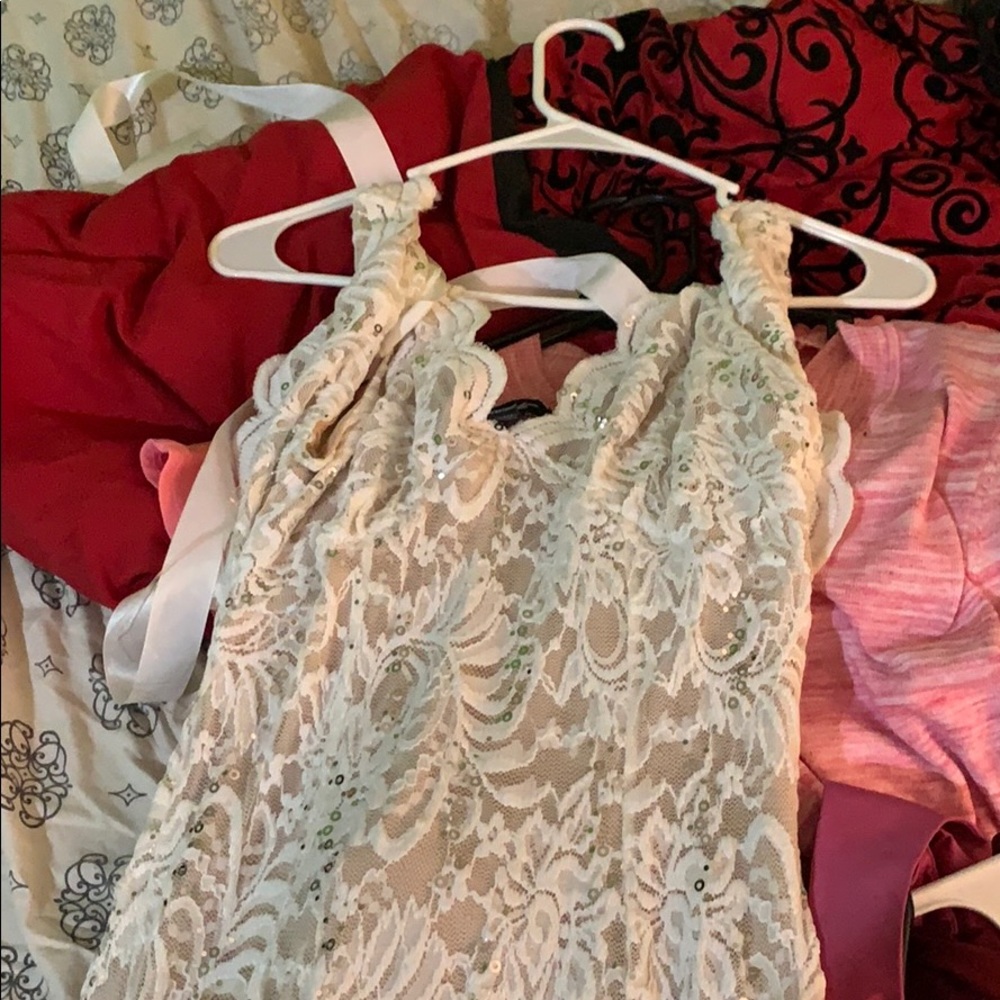 Prom/ formal white lace dress, worn once